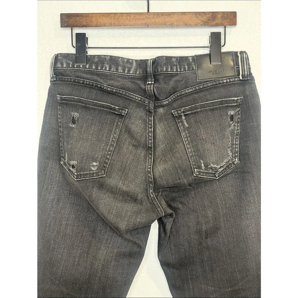 NEW MOUSSY Vintage Black Distressed HOWA Straight Jeans Sz 30